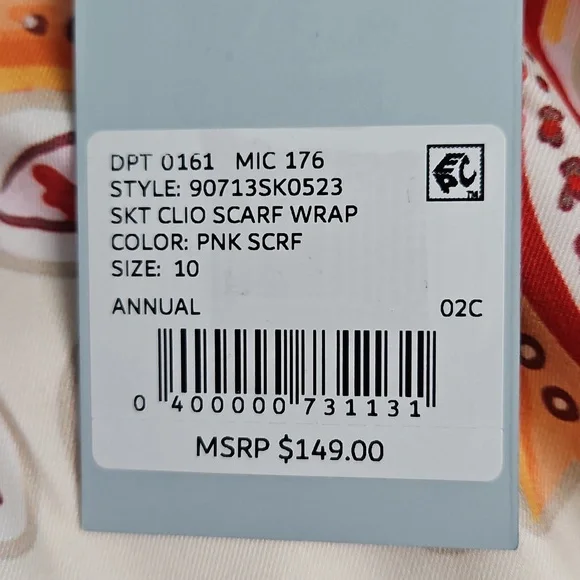 ANTONIO MELANI Satin Clio Scarf Wrap Maxi Skirt: Multi Color Print: Size- 10 - Picture 11 of 16